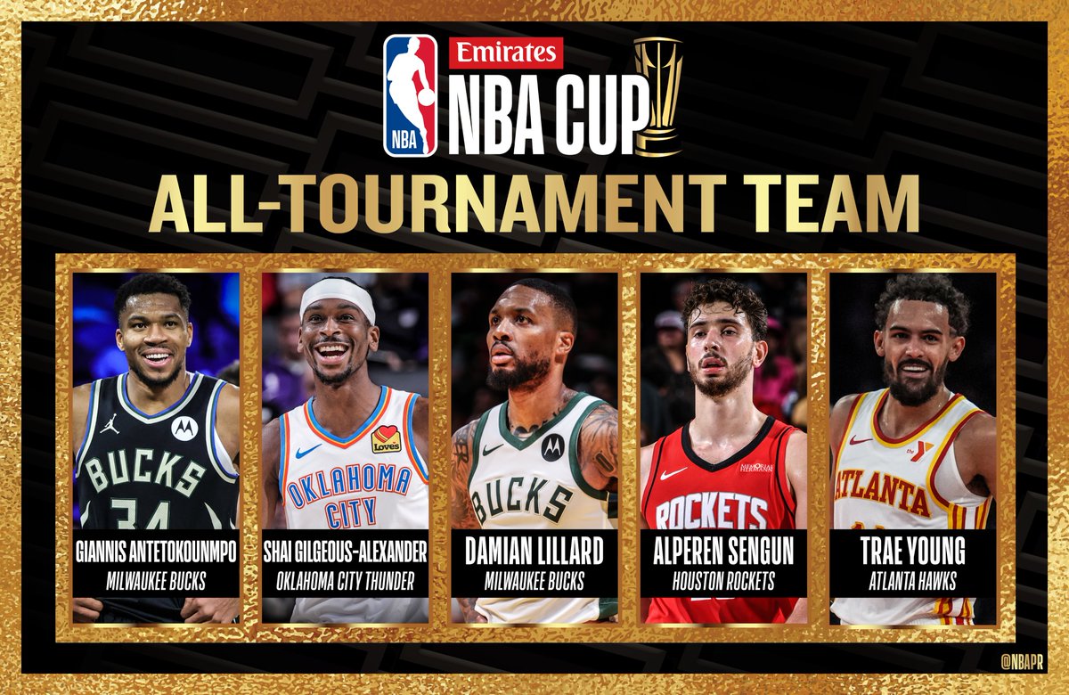 NBA杯最佳陣容：字母哥、亞歷山大、利拉德、申京、特雷-楊